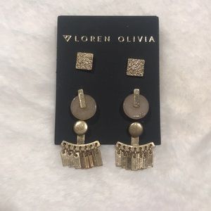 ✨Loren Olivia✨3 Pairs Gold Earrings